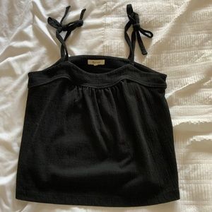 Black Madewell Top with Tie Straps